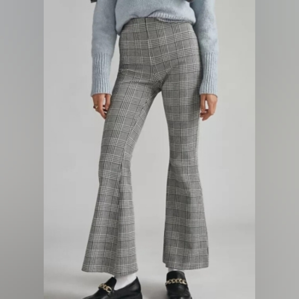 Anthropologie Maeve  Plaid Flare Pants